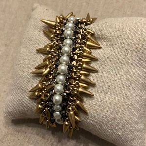 Stella & Dot Gold and Pearl Spike Bracelet